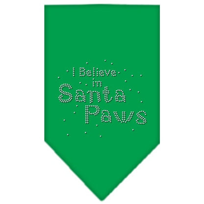 Christmas Pet and Dog Bandana Rhinestone, "I Believe In Santa Paws"