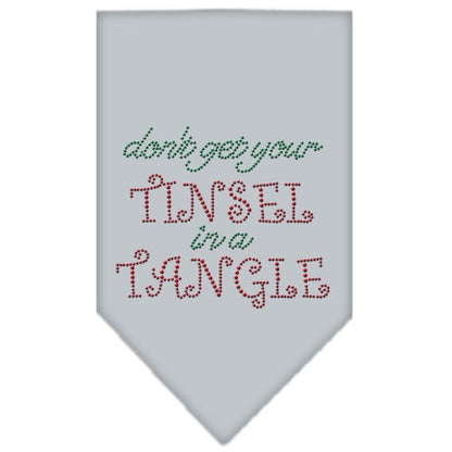 Christmas Pet and Dog Bandana Rhinestone, "Don't Get Your Tinsel In A Tangle"