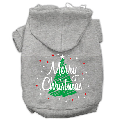 Christmas Pet, Dog & Cat Hoodie Screen Printed, "Scribble Merry Christmas"