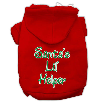 Christmas Pet Dog & Cat Hoodie Screen Printed, "Santa's Lil Helper"