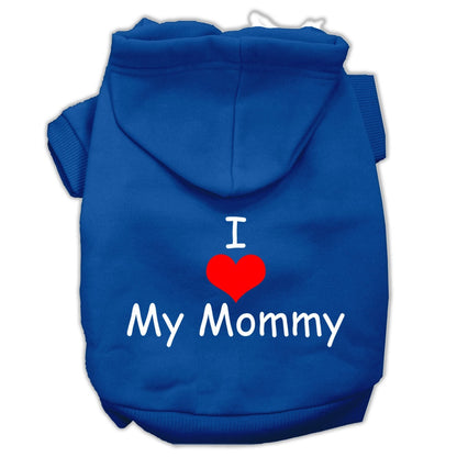 Pet, Dog & Cat Hoodie Screen Printed, "I Love My Mommy"