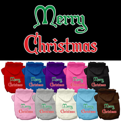 Christmas Pet Dog & Cat Hoodie Screen Printed, &quot;Merry Christmas&quot;