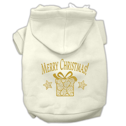 Christmas Pet Dog & Cat Hoodie Screen Printed, "Golden Christmas Present"