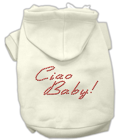 Pet, Dog & Cat Hoodie Rhinestone, "Ciao Baby"