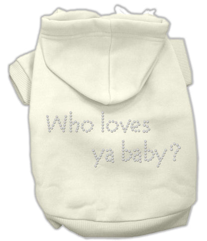 Pet, Dog & Cat Hoodie Rhinestone, "Who Loves Ya Baby?"