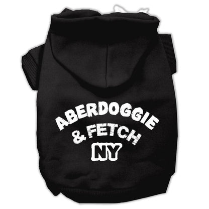 Pet Dog and Cat Hoodie Screen Printed, "Aberdoggie & Fetch NY"