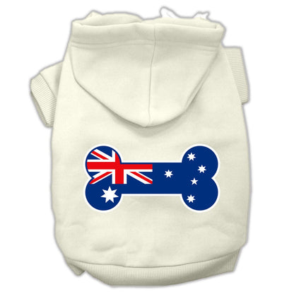 Pet Dog & Cat Hoodie Screen Printed, "Bone Shaped Australian Flag"