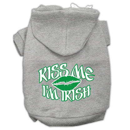 Pet Dog & Cat Hoodie Screen Printed, "Kiss Me I'm Irish"