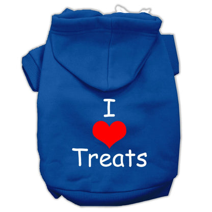 Pet, Dog & Cat Hoodie Screen Printed, "I Love Treats"