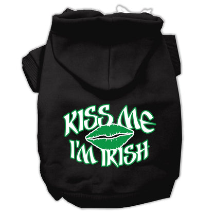 Pet Dog & Cat Hoodie Screen Printed, "Kiss Me I'm Irish"