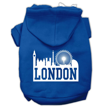 Pet Dog & Cat Hoodie Screen Printed, "London Skyline"