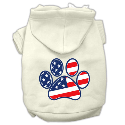 Pet Dog & Cat Hoodie Screen Printed, "Patriotic Paw"