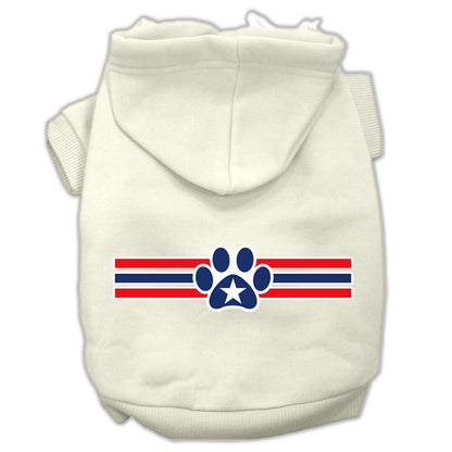 Pet Dog & Cat Hoodie Screen Printed, "Patriotic Star Paw"