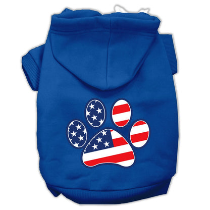 Pet Dog & Cat Hoodie Screen Printed, "Patriotic Paw"