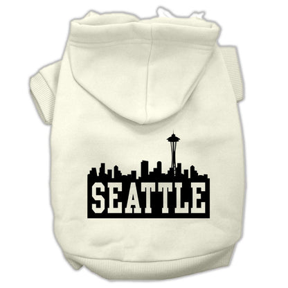 Pet Dog & Cat Hoodie Screen Printed, "Seattle Skyline"