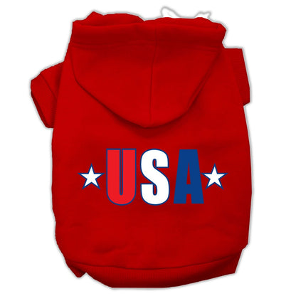 Pet Dog & Cat Hoodie Screen Printed, "USA Star"