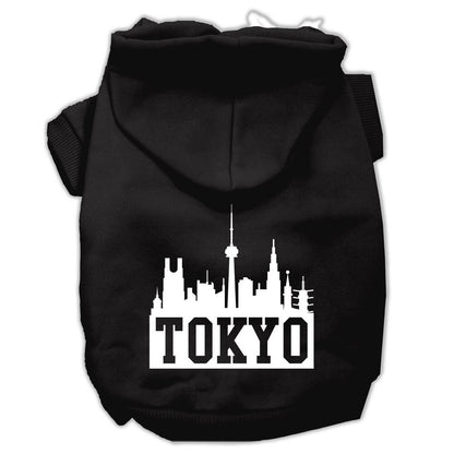 Pet Dog & Cat Hoodie Screen Printed, "Tokyo Skyline"