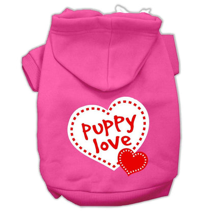 Pet Dog & Cat Hoodie Screen Printed, "Puppy Love"