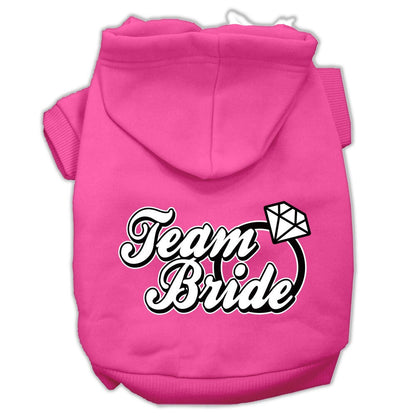 Pet Dog & Cat Hoodie Screen Printed, "Team Bride"