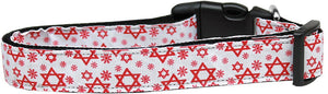 Hanukkah Pet Dog & Cat Nylon Collar or Leash, "Red Star Of David"