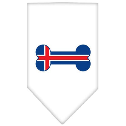 Pet and Dog Bandana Screen Printed, "Bone Shaped Iceland Flag"