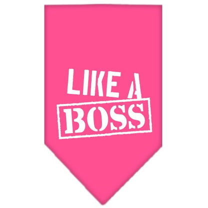 Pet and Dog Bandana Screen Printed, "Like A Boss"