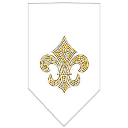 Pet and Dog Bandana Rhinestone, "Fleur De Lis Gold"