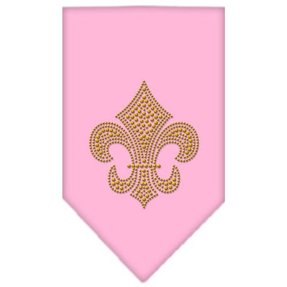 Pet and Dog Bandana Rhinestone, "Fleur De Lis Gold"