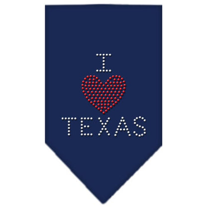 Pet and Dog Bandana Rhinestone, "I Heart Texas"