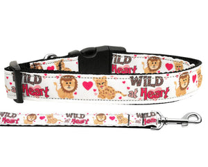 Pet Dog & Cat Nylon Collar or Leash, "Wild At Heart"