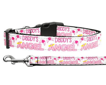 Pet Dog & Cat Nylon Collar or Leash, "Daddy's Angel"