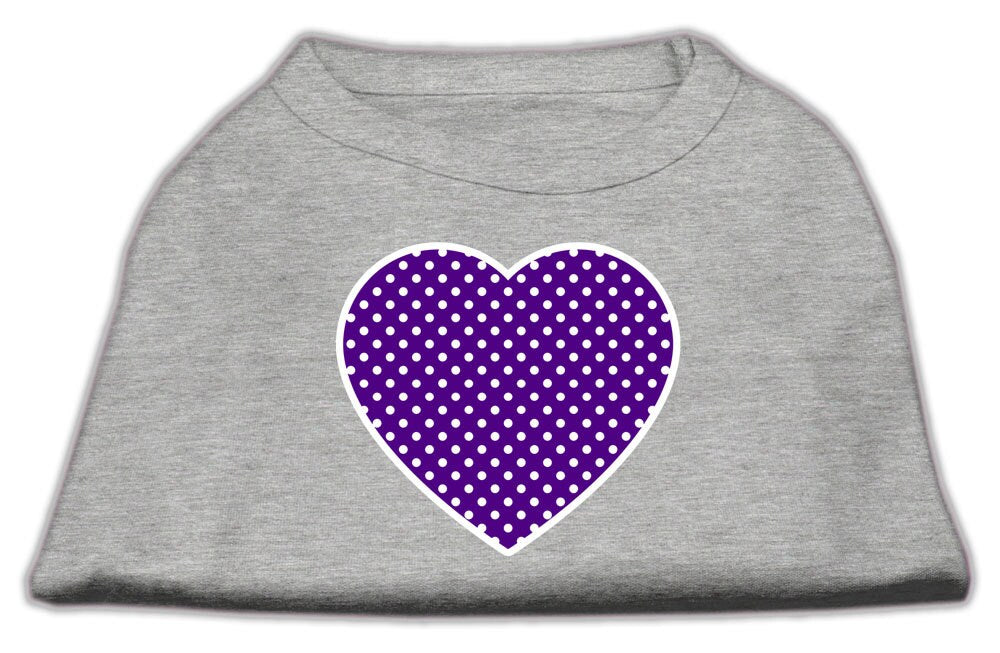 Pet Dog & Cat Shirt Screen Printed, "Swiss Dots Purple Heart"