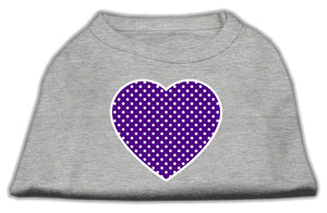 Pet Dog & Cat Shirt Screen Printed, "Swiss Dots Purple Heart"