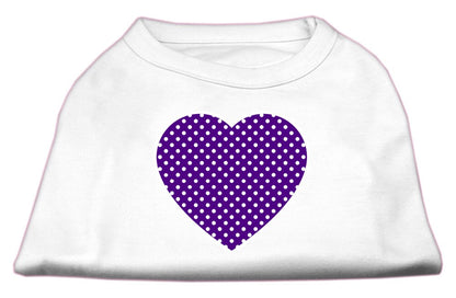 Pet Dog & Cat Shirt Screen Printed, "Swiss Dots Purple Heart"