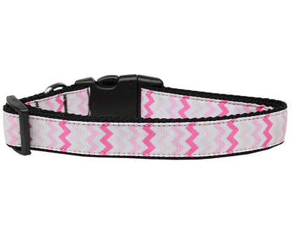 Pet Dog & Cat Nylon Collar or Leash, &quot;Sweet Chevron&quot;