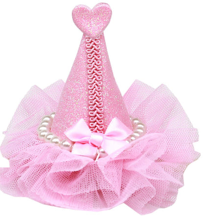 Dog, Puppy & Pet Clip On Grooming Accessory, "Pretty Party Hat"