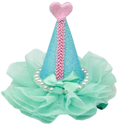 Dog, Puppy & Pet Clip On Grooming Accessory, "Pretty Party Hat"