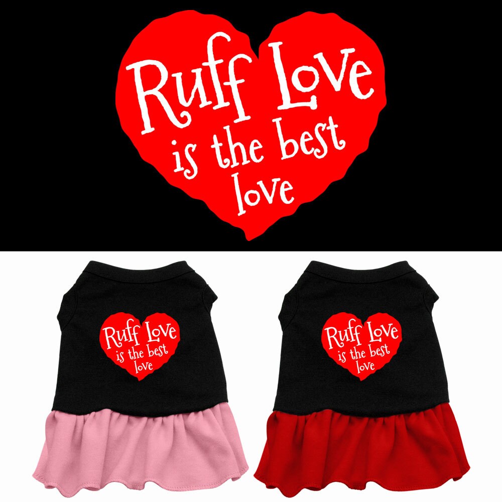 Pet Dog & Cat Dress Screen Printed, "Ruff Love"