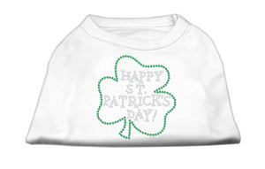 Pet Dog & Cat Shirt Rhinestone, "Happy St. Patrick's Day"
