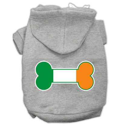 Pet Dog & Cat Hoodie Screen Printed, "Bone Shaped Ireland Flag"