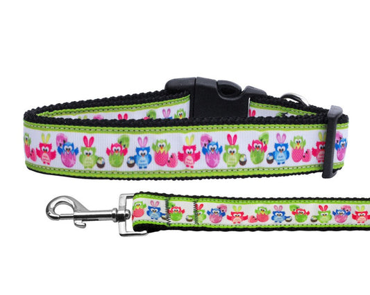 Pet Dog & Cat Nylon Collar or Leash, "Easter Birdies"