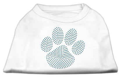 Pet Dog & Cat Shirt Rhinestone, "Blue Paw"