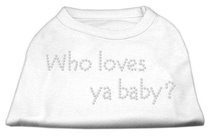 Pet Dog & Cat Shirt Rhinestone, "Who Loves Ya Baby?"