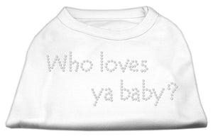 Pet Dog & Cat Shirt Rhinestone, "Who Loves Ya Baby?"