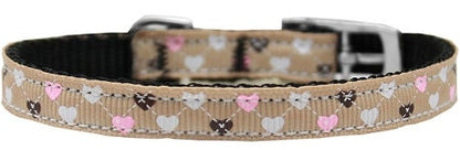 Pet Dog & Cat Nylon Collar or Leash, "Argyle Hearts"