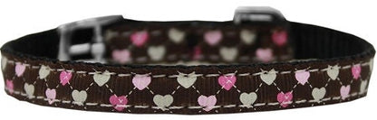 Pet Dog & Cat Nylon Collar or Leash, "Argyle Hearts"