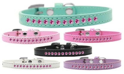 Dog, Puppy & Pet Fashion  Collar, "Bright Pink Crystal Rimsets"