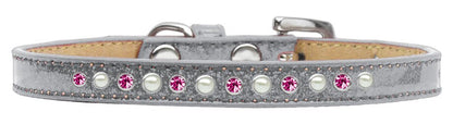 Dog, Puppy and Pet Ice Cream Collar, "Pearl & Pink Crystal Rimsets"