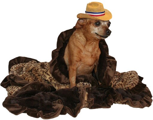 Dog, Puppy & Pet or Cat Sleepytime Cuddle Blankets, "Brown Cheetah"