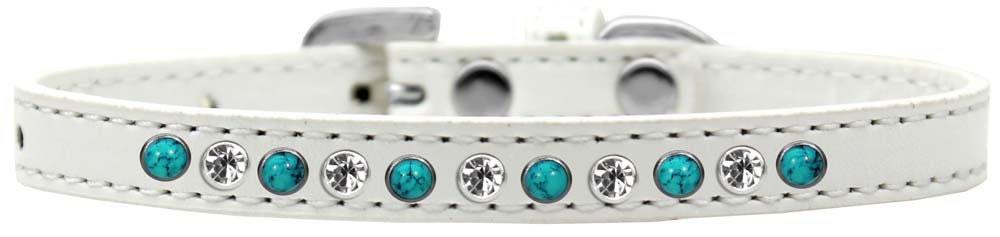 Dog, Puppy and Pet Fashion Collar, "Premium Southwest Turquoise Pearl & Clear Crystals"